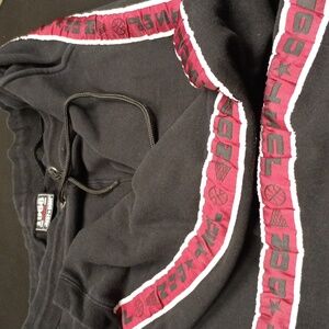 Just Don Black Sweatpants with Red Detail They Are Most Comfortable Thick Cotton